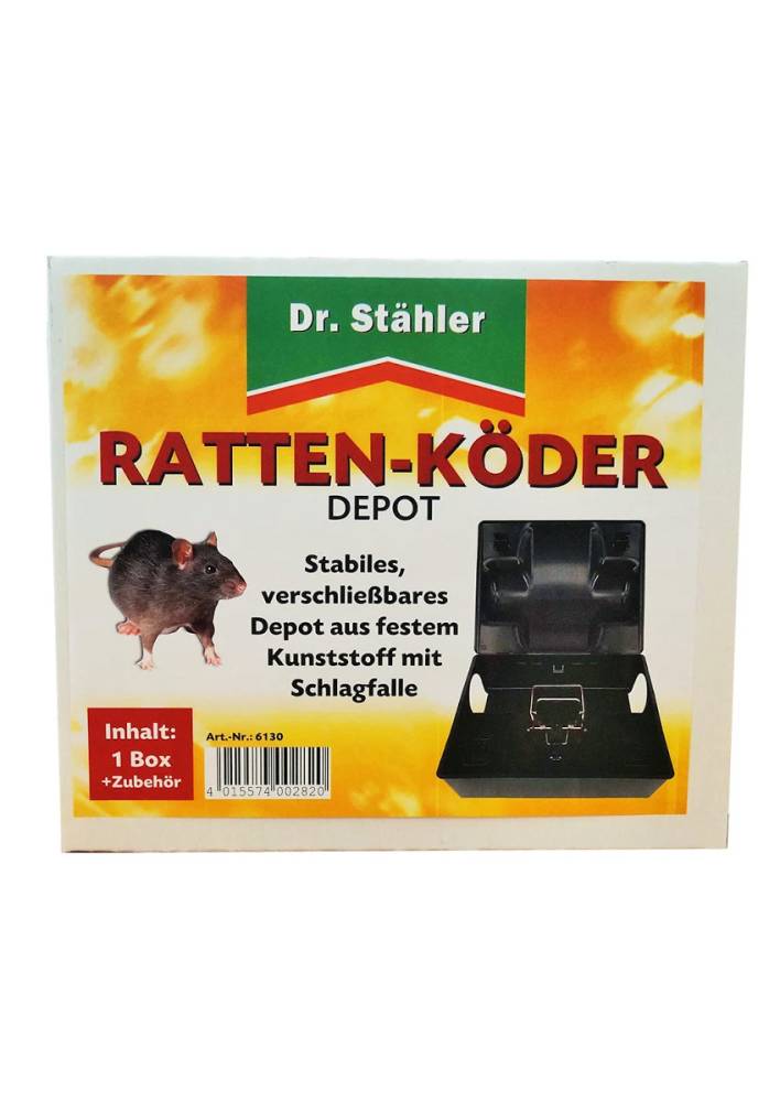 Rattenk�der-Depot mit Schlagfalle