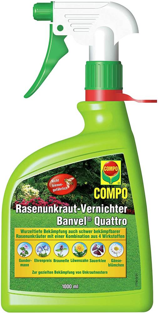 Compo Rasenunkraut-Vernichter Banvel Quattro AF- anwendungsfertig- 1000 ml unter Rasen-Unkraut