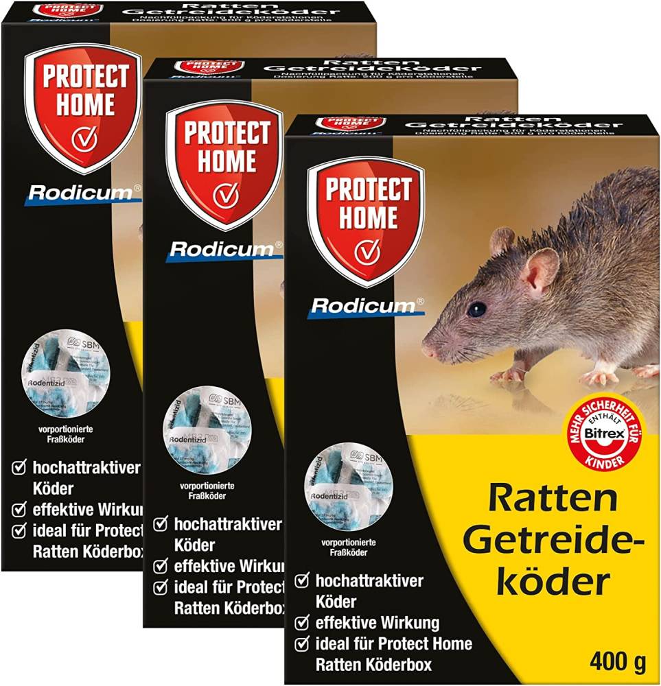 Rodicum Ratten Getreideköder 3x400 gr-